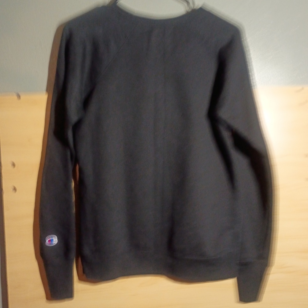 Champion Sweatshirt, Women, Size S Black Pink Ombre Logo Raglan Crew Neck Fleece